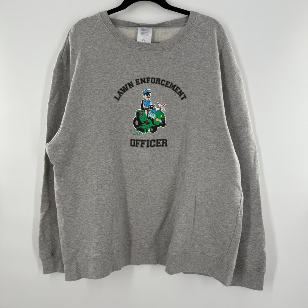 Lawn Enforcement Officer Gray Crewneck Y2K Men's 2XL